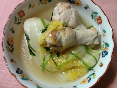 焼き白菜と鶏手羽元のスープ煮